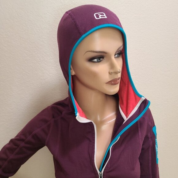 ORTOVOX FLEECE KNIT PLUS HOODIE ZIP-UP WOMEN'S FITTED MERINO INSIDE WOOL sz S - Picture 4 of 9